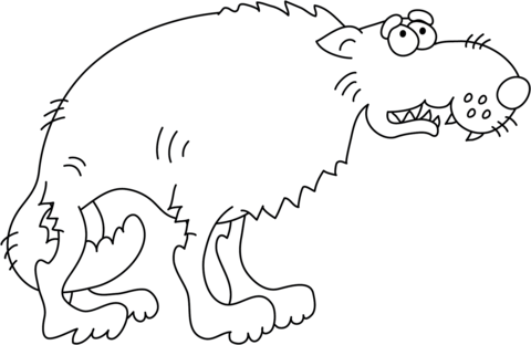 Funny Arctic Wolf Coloring Page